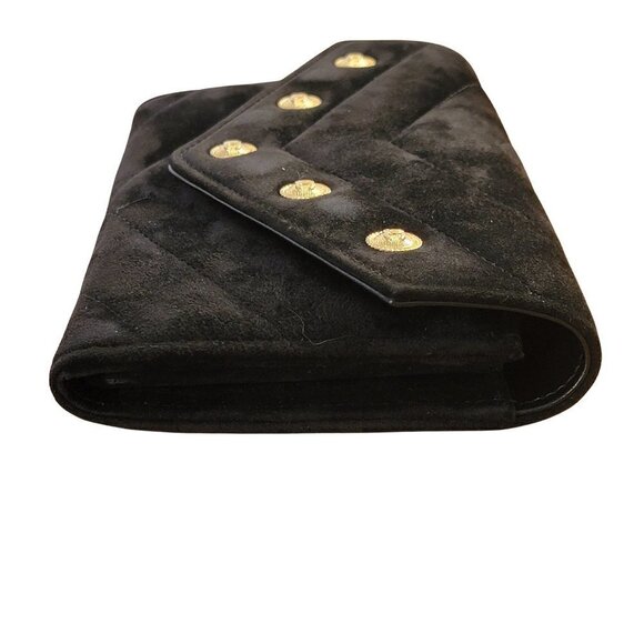 Authentic Chanel Paris-Hamburg CC Button Flap Wallet Chevron Suede Long - Picture 13 of 16